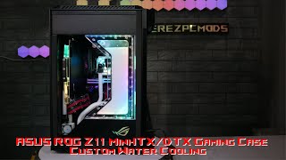 Custom Water Cooling ASUS ROG Z11 MiniITXDTX Gaming Case [upl. by Adnohr376]