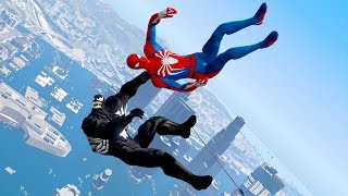 GTA 5 Water Ragdolls  SPIDERMAN amp VENOM JumpsFails ep4 Euphoria physics [upl. by Lemon]