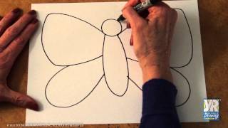 Teaching Kids to Draw How to Draw a Butterfly [upl. by Airitac]