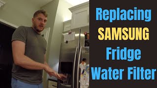 Replacing Water Filter on Samsung Refrigerator [upl. by Heyde]