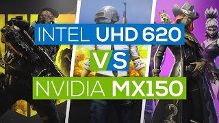 NVIDIA Geforce MX150 vs Intel UHD 620 2018  Gaming Performance Test [upl. by Egan283]