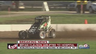 Noblesvillenative Bryan Clauson seriously injured in race car crash [upl. by Ecinna82]