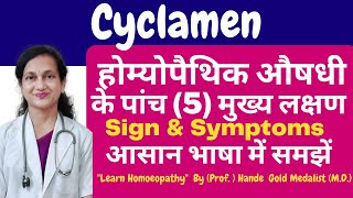 Cyclamen Homoeopathic Medicine Explained By Dr Hande  Five Main Symptoms Eye problem  BHMS [upl. by Amoritta]