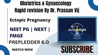 9 Ectopic Pregnancy OBGYN Rapid Revision 60📖📚 by DrPrassan Vij youtube Neetpg [upl. by Uolyram]