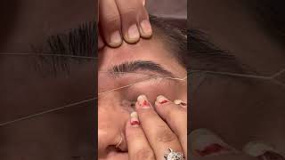 Eyebrow threading eyebrow shape eyebrow threading tutorial [upl. by Lemhaj]