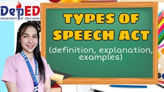 TYPES OF SPEECH ACT definition explanation examples [upl. by Millian]