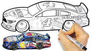 Howtodraw a Race Car NASCAR Kevin Harvick  Drawing and Coloring Pages  Tim Tim TV [upl. by Dnalyk]