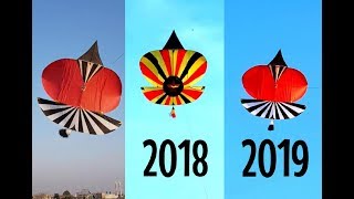 Red Patang size 25 on Tench Bhatta Pindi Basant 2019 Biggest Kite Flying Patang In History [upl. by Ateinotna]