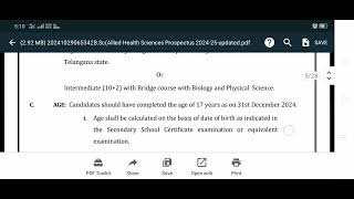 KNRUHS Bsc Allied Health scienceBPTBsc MLT Admission Notification Released in 2024🥳🥳🥳🥳 [upl. by Stoat90]