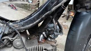 pasang karburator RX KING di motor Karisma 125cc [upl. by Kelwen859]