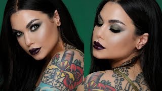 Grunge Green Smokey Eyeshadow Makeup Tutorial Easy Eyeshadow  Bailey Sarian [upl. by Ardiek609]