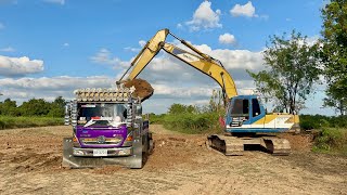 KOBELCO SK2001 ตักดินใส่ดั้ม6ล้อ งารถมที่200รถ ทัมงานเสี่ยต้นธีรพงษ์ [upl. by Ilowell]