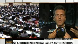 Se aprobó la ley antidespidos  Telefe Noticias [upl. by Bettzel]