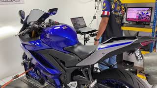 1  YAMAHA YZFR25 R3 ECU REFLASH REMAPPING Full Ahm Exhaust Sound [upl. by Yrroc981]