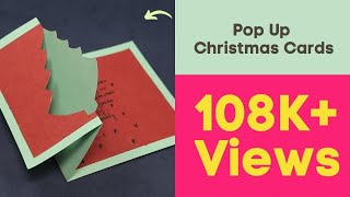 Very Easy  DIY 3D Christmas Pop Up Card  How to make Christmas tree Card at Home  Craft [upl. by Ilan714]