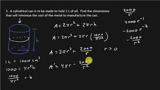 Calculus  Optimization Problems [upl. by Anaik]