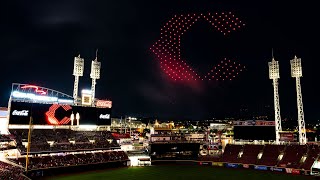 Cincinnati Reds City Connect drone and fireworks show [upl. by Waneta45]