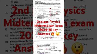 2nd puc physics midterm exam 202425 Key Answers 🔥 [upl. by Tristram858]