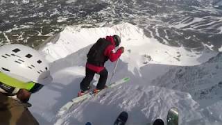 Skiing Lone Peak Big Sky 2272020 w  Gnarly Fall [upl. by Cordelie]