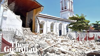 Haiti drone footage shows devastation after deadly 72magnitude earthquake [upl. by Naibaf543]