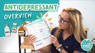 ANTIDEPRESSANTS Overview SSRIs MAOIs TCAs  Nursing Pharmacology  NurseInTheMaking [upl. by Burrell]