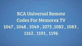 RCA Universal Remote Codes [upl. by Dalston855]