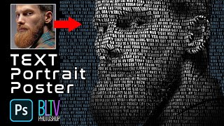 Photoshop Create a Powerful TEXT PORTRAIT Poster [upl. by Oler]