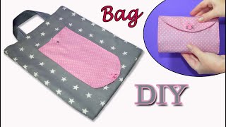 DIY REUSABLE GROCERY BAG  How to make Foldable Shopping Bag  Tutorial [upl. by Yenittirb749]