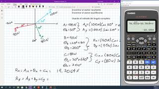 Suma de vectores Vector Resultante Vector Equilibrante Método de las componentes ángulo completo [upl. by Khajeh]