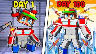 100 DAYS as a TRANSFORMER in Minecraft [upl. by Kotta]