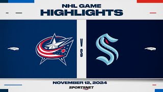 NHL Highlights  Blue Jackets vs Kraken  November 12 2024 [upl. by Leirbaj]