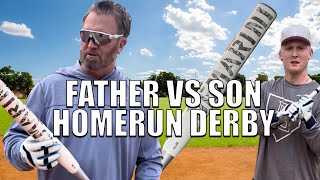 Father vs Son Home Run Derby with Demarini Lady Cartel Bat [upl. by Drescher]