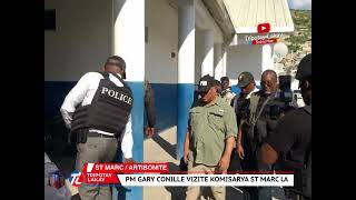 Flash Gary Conille vizite komisarya St Marc la pou pote sipò bay polisye yo apre masak pon sonde a [upl. by Nats]