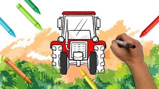 Drawings amp Painting For Kids  Tractor Coloring Book  Learning Colors for Children From Color World [upl. by Massarelli]