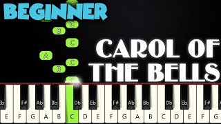 Carol Of The Bells  BEGINNER PIANO TUTORIAL  SHEET MUSIC by Betacustic [upl. by Macmullin]