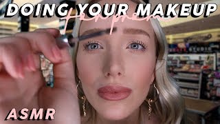 ASMR Doing Your Prom Makeup Whispered Tapping Mic Brushing Latex Gloves Lid Sounds [upl. by Goodyear]