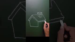 How to draw a house step by step tutorial 🏠🏡 drawing easy creativekidstuff shorts learnforkids [upl. by Marnie]