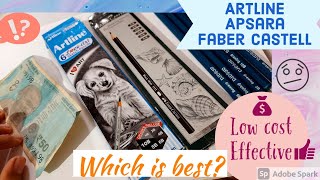 artlineapsara and faber castell pencils reviewartline vs apsaraartlineapsarafabercastell pencil [upl. by Sirdna]