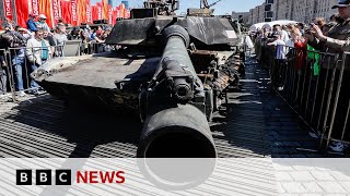 Russia shows off Western military hardware captured in war in Ukraine  BBC News [upl. by Annwahsal]