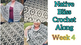 Native Bliss Mosaic Crochet Along Shawl  Blanket  Scarf  Week 4 Pattern  4 [upl. by Harihat]