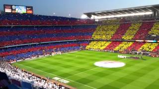 FC Barcelona  Real Madrid ESPECTACULAR el Camp Nou cantando el himno [upl. by Lettie411]