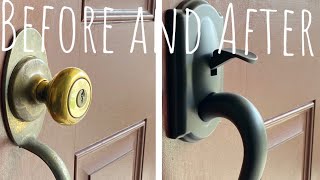 Schlage Camelot Aged Bronze Entry Door Handleset REVIEW AND INSTALL [upl. by Eblehs]