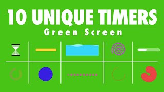 10 Countdown Timers Without Numbers Royalty Free Green Screen [upl. by Sirrom]