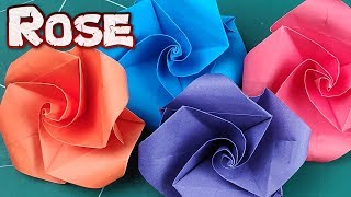 How to Make Very Easy and Simple Paper Rose Rosen aus Notizzetteln Paper flowers EzzyCraftsDIY [upl. by Diarmid]