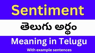 Sentiment meaning in telugu with examples  Sentiment తెలుగు లో అర్థం Meaning in Telugu [upl. by Icnarf]