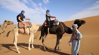 RIDING CAMELS THROUGH THE SAHARA  MOROCCO [upl. by Ilil]