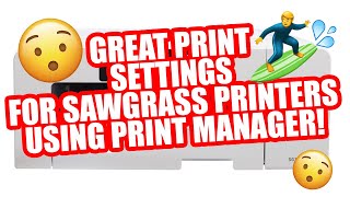 Best Sawgrass Dye Sublimation Print Manager Settings amp First Print [upl. by Anitsim]