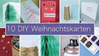 10 individuelle DIY Weihnachtskarten basteln  VERLOSUNG WirMachenWeihnachten [upl. by Aelam]