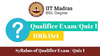 Syllabus of Qualifier ExamQuiz 1  IIT Madras Online Degree [upl. by Madden]