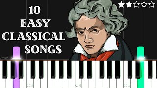 10 Easy Classical Songs for Beginners  EASY Piano Tutorial [upl. by Danais800]